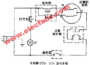 西羚牌byd-155a型電冰箱電路原理圖