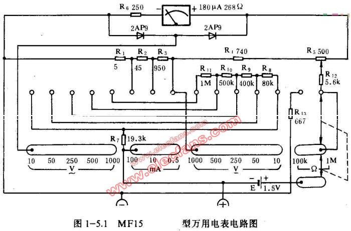 指针万用表电路图集图片