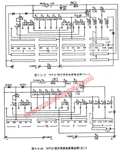 mf25型萬用表電路圖