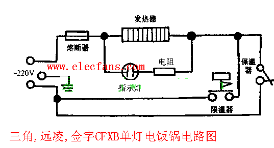 三角牌电饭锅线路图图片