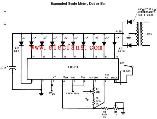 Микросхема lm3914 описание и схема включения