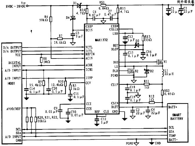 MAX1772与UC连用的电池充电电路