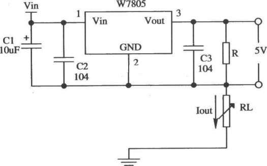 7805集成穩壓器組成的恆流源應用電路