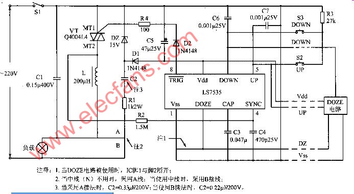 用ls7535组成的调光电路图