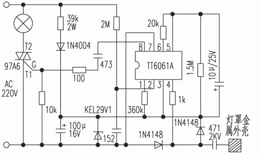普通台灯电路原理图图片
