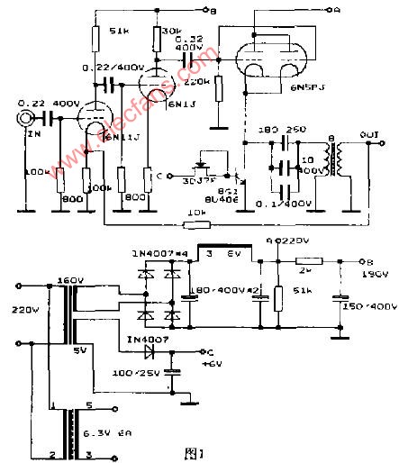 用三極管製作的單管甲類膽機電路