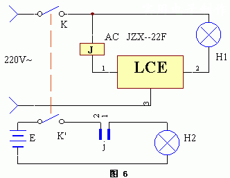 停電應急燈自動轉換器工作原理 該裝置的應用電路工作原理見下圖.