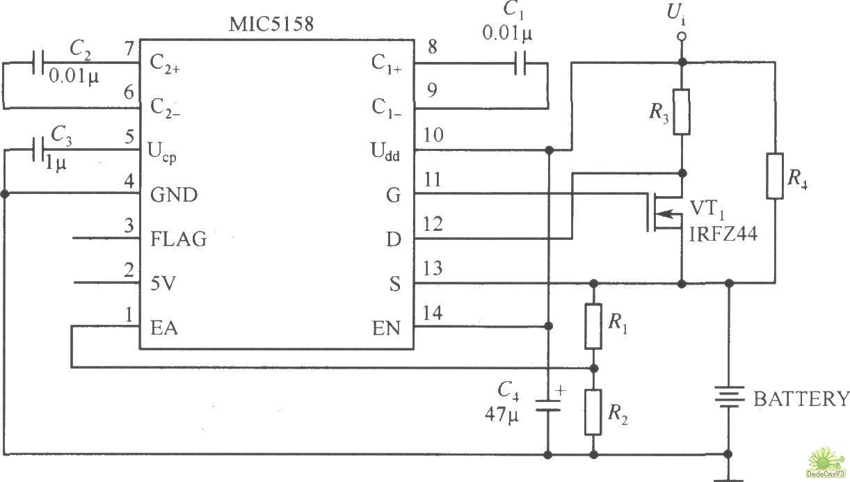 MIC5158电池充电电路图