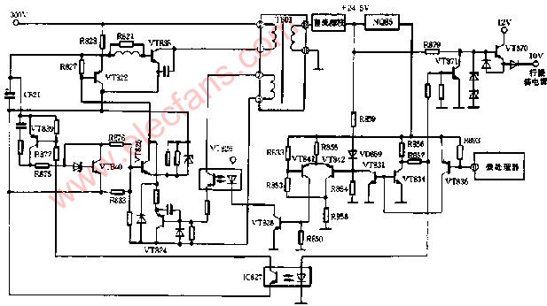 不設置副電源的開關電源電路圖2008-05-06 23:21:43不設置副電源的