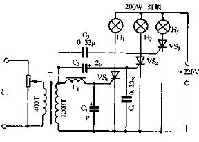 三分頻彩燈控制器電路圖