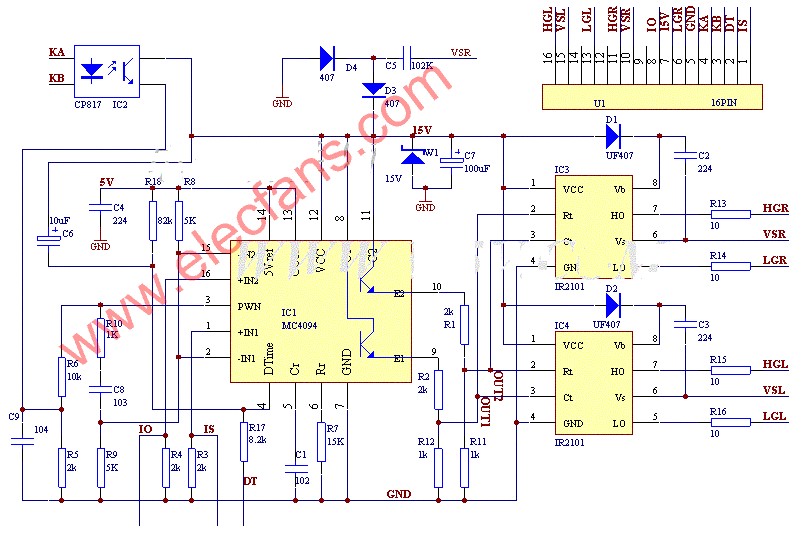 irfp460mos功率管開關電源全橋驅動模塊電路