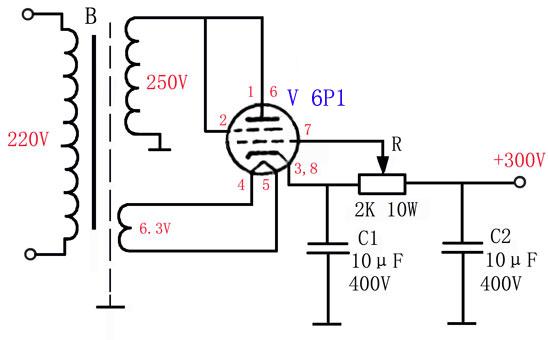 图文可调整电压的电子管整流器