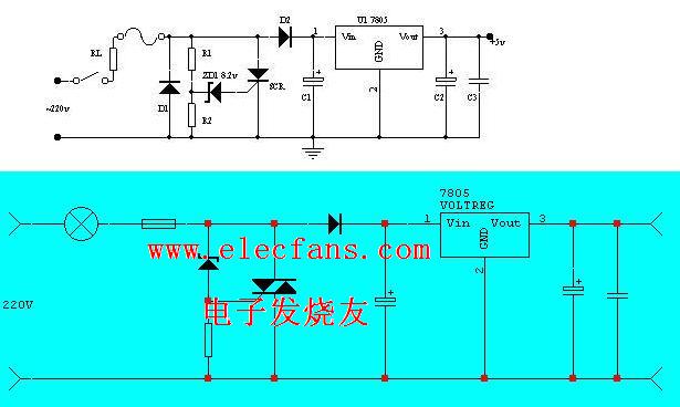 lm7805稳压电路图图片