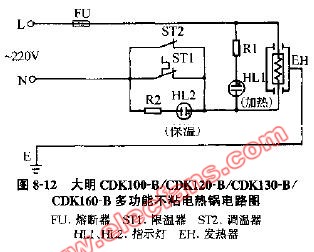 多功能电热锅线路图解图片