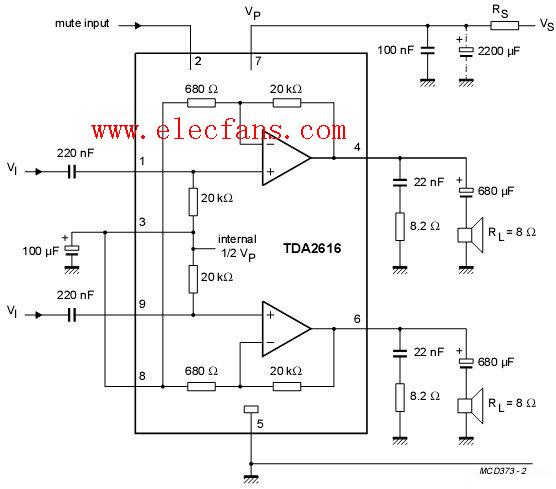 tda2616功放电路图