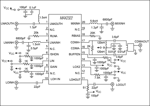 图8. MAX2322应用的原理图