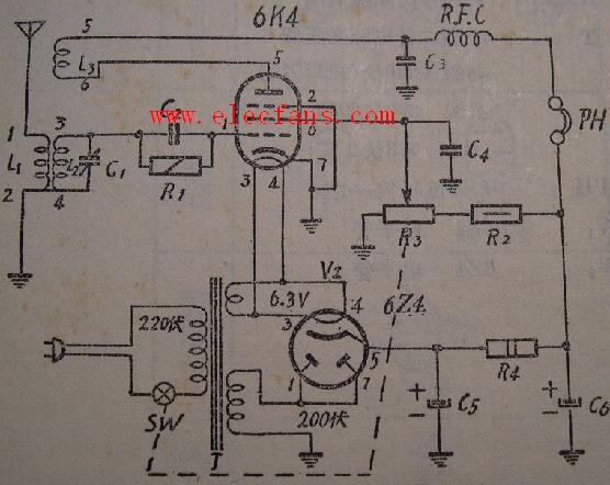 再生式收音机电路图图片
