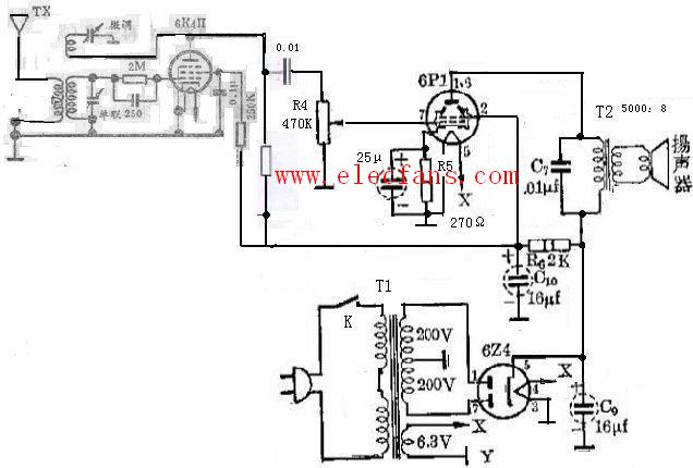 电子管收音机原理图 