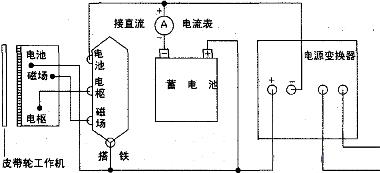 用拖拉机或柴油机给蓄电池充电的电路