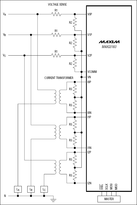 MAXQ3183：典型应用电路