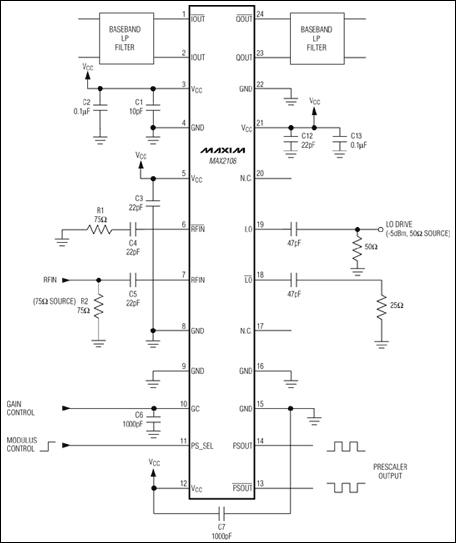 MAX2108:典型工作电路