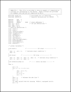 Figure 1. Program listing for interfacing a microcontroller to the DS1678.