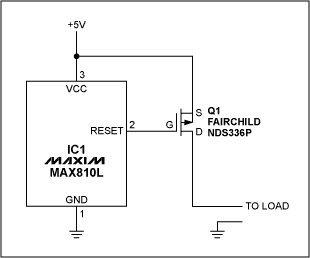 Figure 1. This protection circuit applies power to the load only when VCC is above a pre-set threshold voltage.