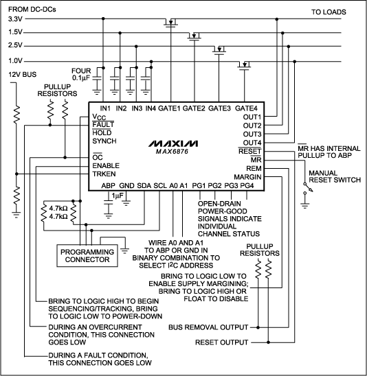 图1. MAX6876的基本连接图