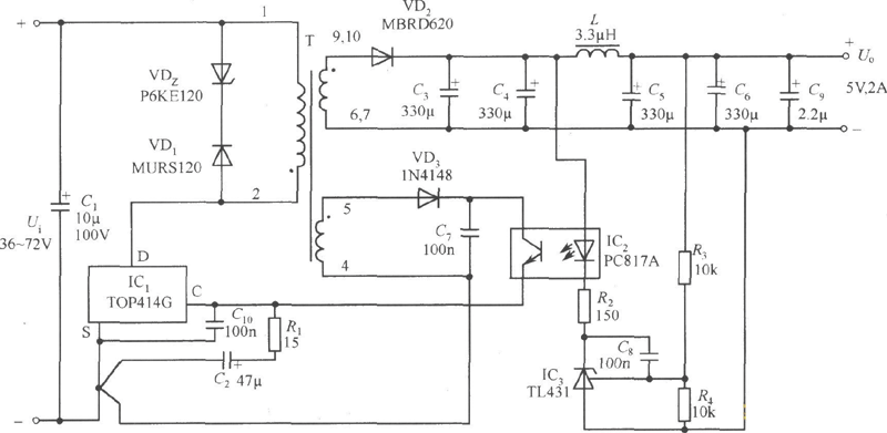 5v2a隔离式开关电源电路图