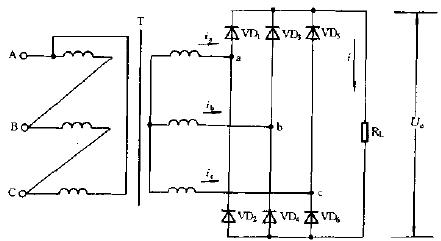 三相桥式整流电路图