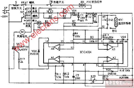 电风扇取暖器线路图图片