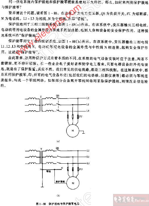 保護接地與保護接零電路圖