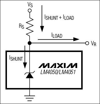 LM4050、LM4051：典型工作电路