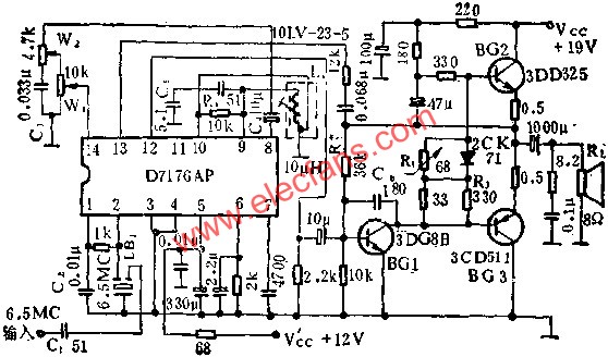 D7176AP伴音电路的应用电路图  www.elecfans.com