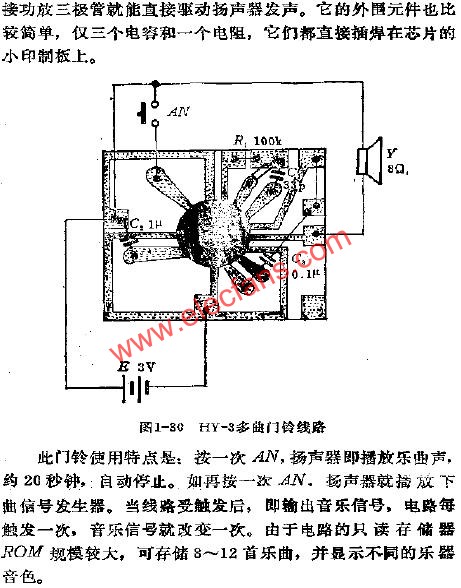 KY-3多曲门铃线路 www.elecfans.com