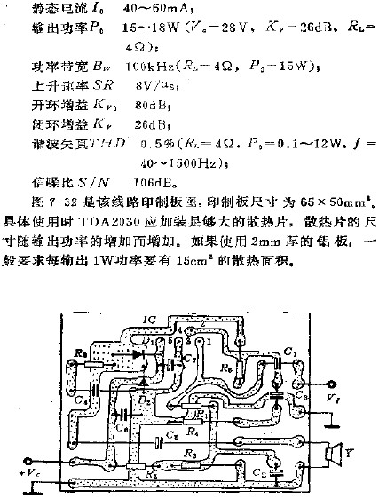 TD2030功放电路印制板