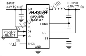 MAX1556/MAX1556A/MAX1557  PWM降压型DC-DC转换器 www.elecfans.com