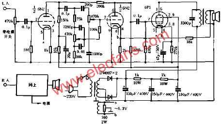 利用电子管收音机改制小功率胆机 www.elecfans.com