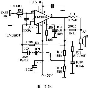 低成本集成电路功率放大器电路原理图