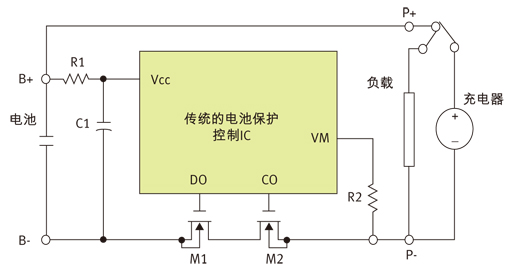 图1:锂电池保护装置电路原理