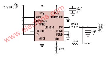 LTC3616应用电路 www.elecfans.com