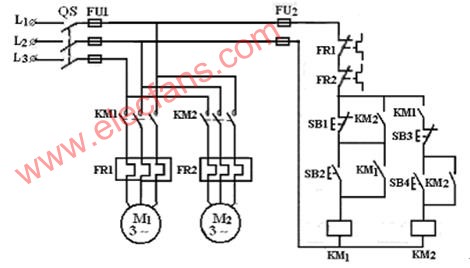 两台电动机的顺序控制线路 http://www.elecfans.com