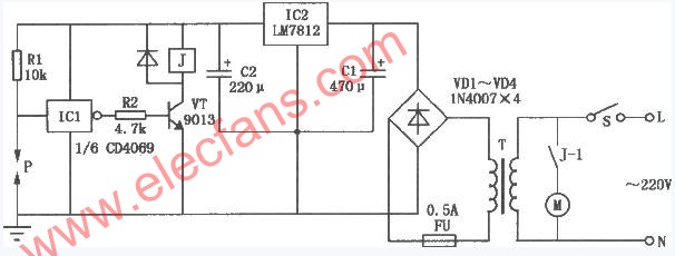 家用增压水泵保护电路 www.elecfans.com