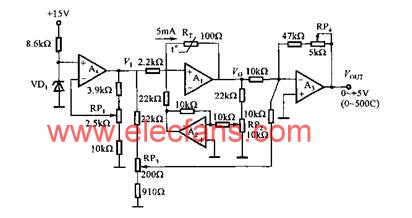 传感器采用铂电阻的温度测量电路 http://www.elecfans.com