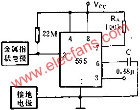 时基集成电路组成接近开关电路图 www.elecfans.com