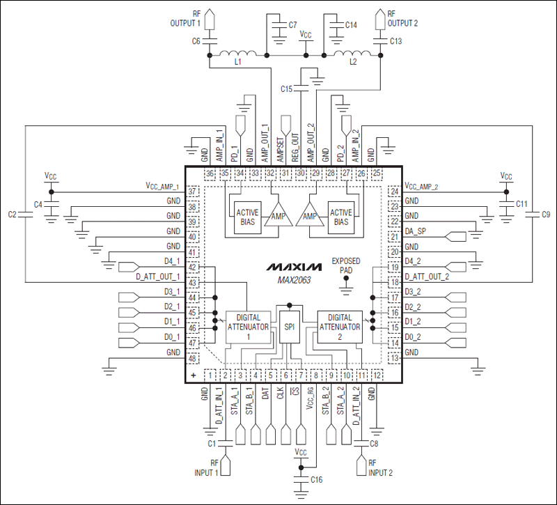 MAX2063：典型应用电路