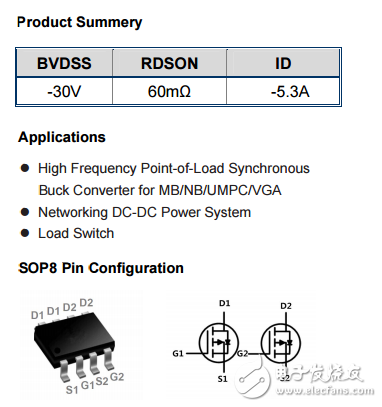 WSP4953 P+P SOP-8 -30V -5.3A