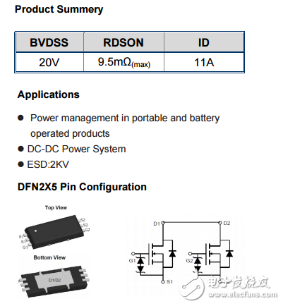 WSD2012DN25 N+N DFN2X5-6 20V11A