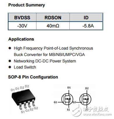 WSP4953A P+P SOP-8 -30V-5.8A
