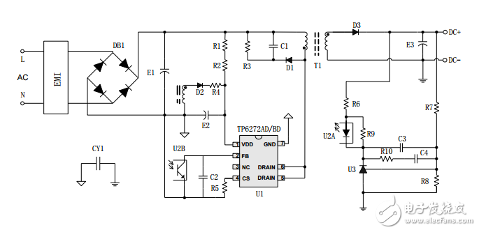 TP6272副边反馈六级能效PWM控制 12W/18W